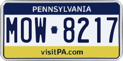 PA license plate MOW8217
