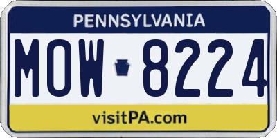 PA license plate MOW8224