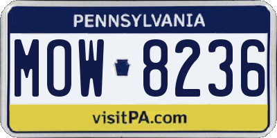 PA license plate MOW8236