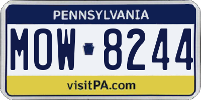 PA license plate MOW8244