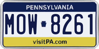 PA license plate MOW8261