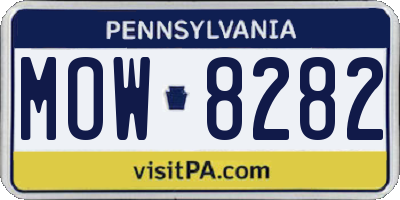 PA license plate MOW8282
