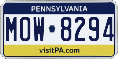 PA license plate MOW8294