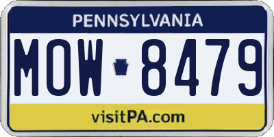 PA license plate MOW8479
