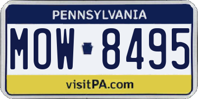 PA license plate MOW8495