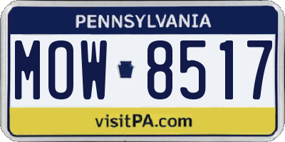 PA license plate MOW8517