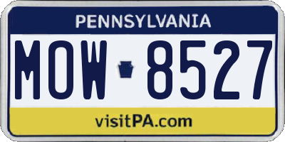 PA license plate MOW8527
