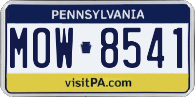 PA license plate MOW8541
