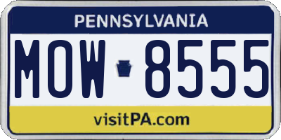 PA license plate MOW8555