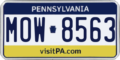 PA license plate MOW8563