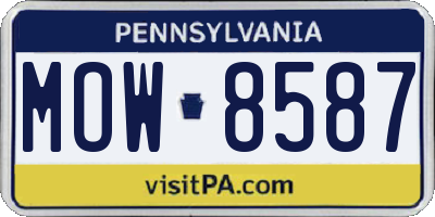 PA license plate MOW8587