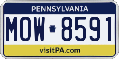 PA license plate MOW8591