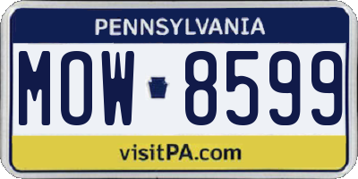 PA license plate MOW8599