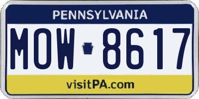 PA license plate MOW8617