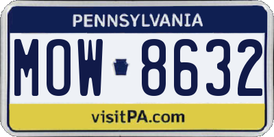 PA license plate MOW8632