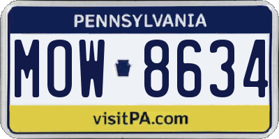 PA license plate MOW8634