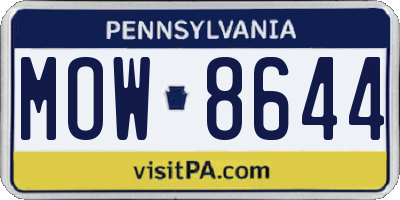 PA license plate MOW8644