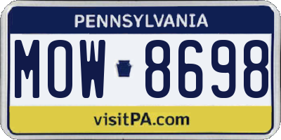 PA license plate MOW8698