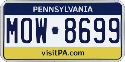 PA license plate MOW8699