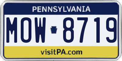 PA license plate MOW8719