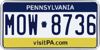 PA license plate MOW8736