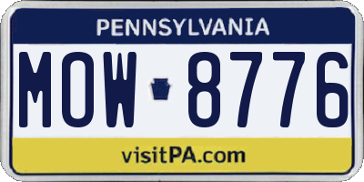 PA license plate MOW8776
