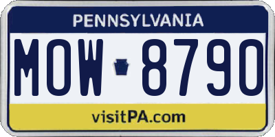 PA license plate MOW8790