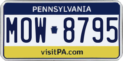PA license plate MOW8795