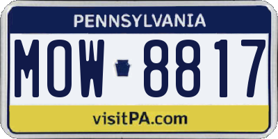 PA license plate MOW8817