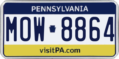PA license plate MOW8864