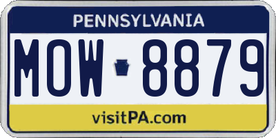 PA license plate MOW8879