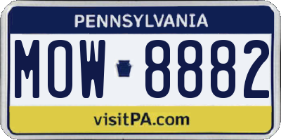 PA license plate MOW8882