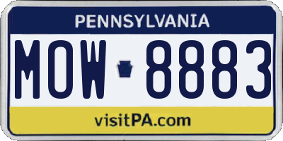 PA license plate MOW8883
