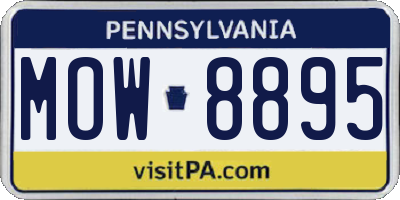 PA license plate MOW8895