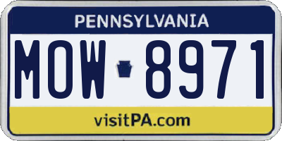 PA license plate MOW8971
