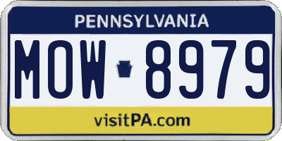 PA license plate MOW8979