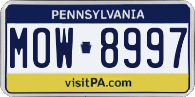 PA license plate MOW8997