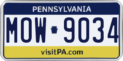 PA license plate MOW9034