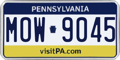 PA license plate MOW9045