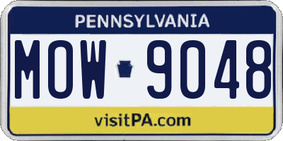 PA license plate MOW9048