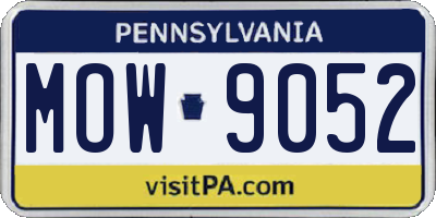 PA license plate MOW9052