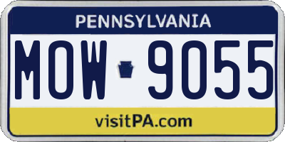 PA license plate MOW9055