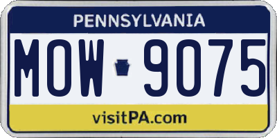 PA license plate MOW9075