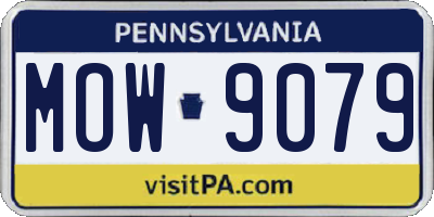 PA license plate MOW9079