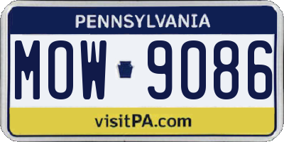 PA license plate MOW9086