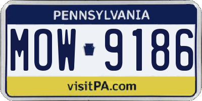 PA license plate MOW9186
