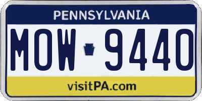 PA license plate MOW9440