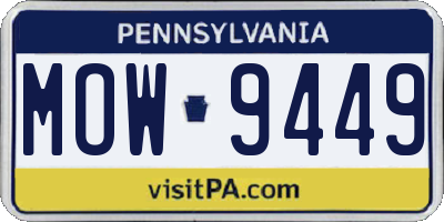 PA license plate MOW9449