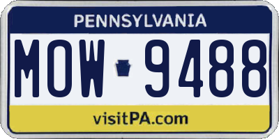 PA license plate MOW9488