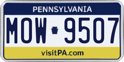 PA license plate MOW9507